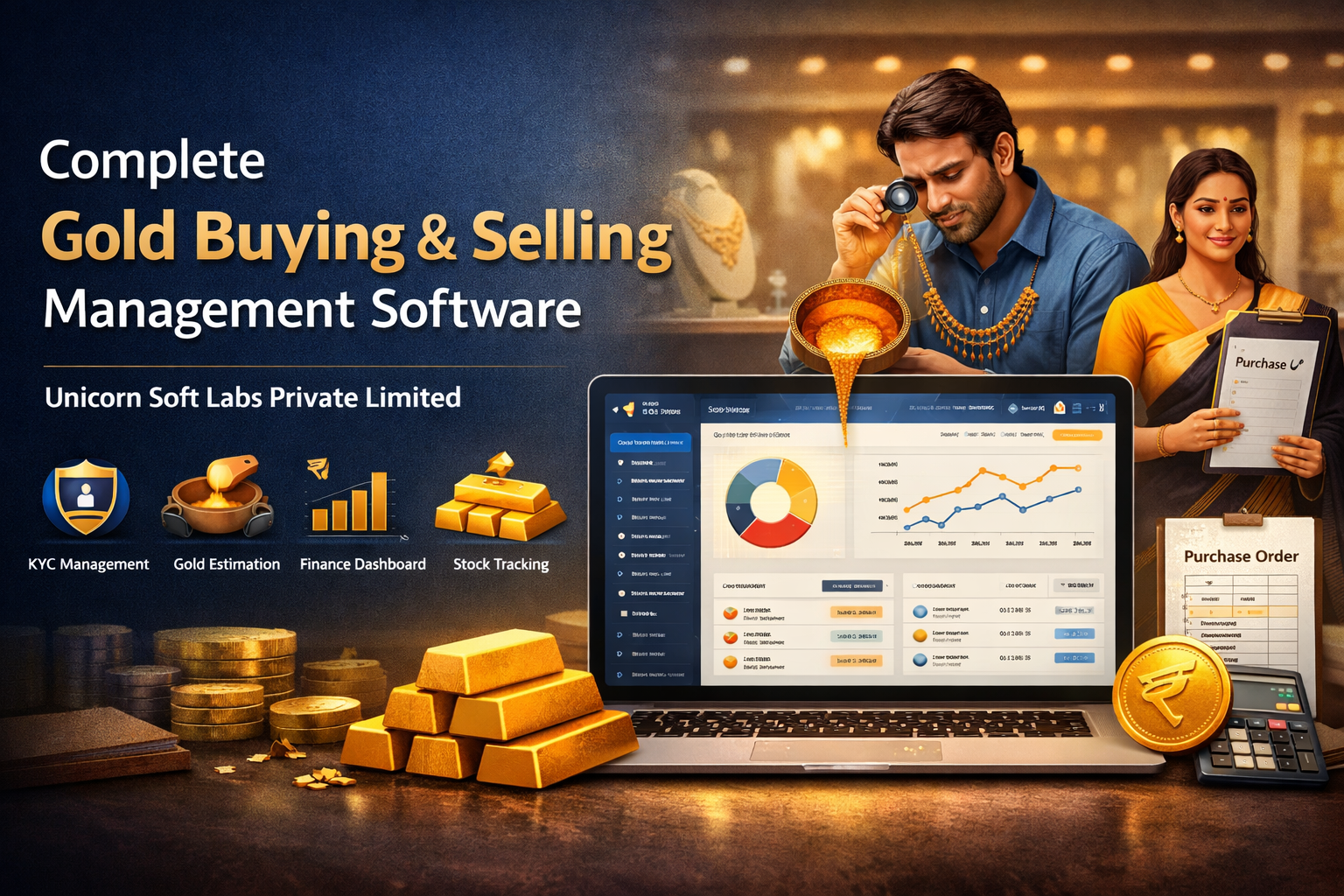 Unicorn Soft Labs Complete Gold Buying & Selling Management Software for Modern Gold Businesses